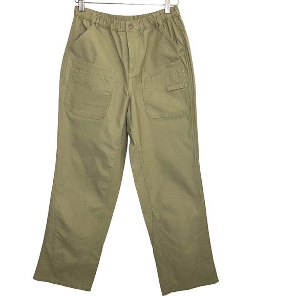 Free People Voyage Slouchy Straight Leg Pants Olive Green Gorpcore Outdoor Sz S - Picture 2 of 11